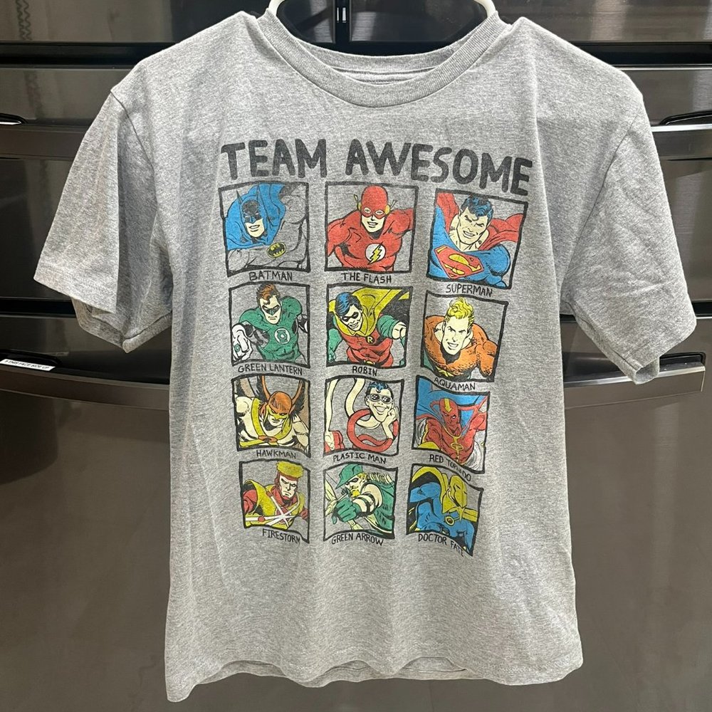 DC's Justice League Team Awesome Shirt (Youth XL - Gray)